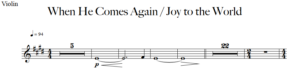 When He Comes Again / Joy to the World